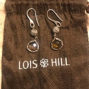 Lois Hill smoky quartz silver drop earrings.